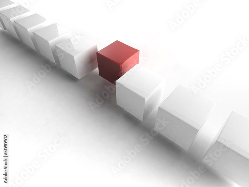 Illustration: White 3d boxes / cube | Business Concept Wallpaper White 3d boxes / cube | Business Concept Wallpaper
