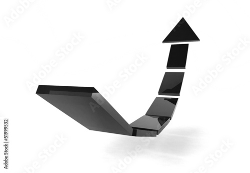 Illustration: 3d rendering of modern black arrow 3d rendering of modern black arrow