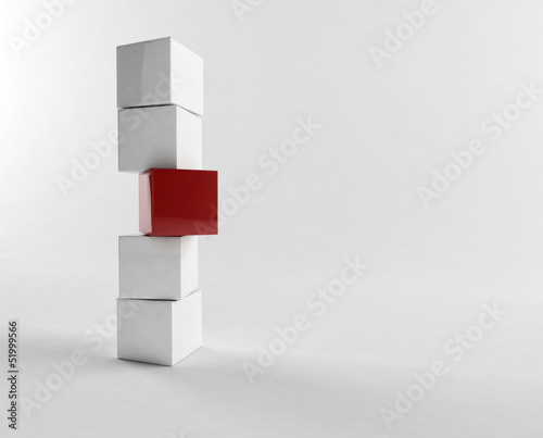 Illustration: White 3d boxes / cube | Business Concept Wallpaper White 3d boxes / cube | Business Concept Wallpaper