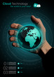 Cloud concept infographics with a real hand