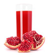 Pomegranate fruit juice in glass