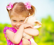 Happy Girl With Soft Toy