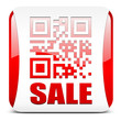 Vektor: QR-Code SALE, button rot QR-Code SALE, button rot