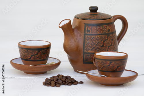 Photo: Set de cafe, original, cubano, tetera, tasa, granos y azucarera. Set de cafe, original, cubano, tetera, tasa, granos y azucarera.