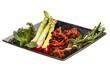 Dried tomato with asparagus and herbs