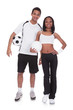 Couple Holding Football In Hand