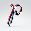 Fantasy plastic 3d glowing ribbon typeface