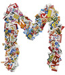 Collage made of newspaper clipping, letters, ABC 