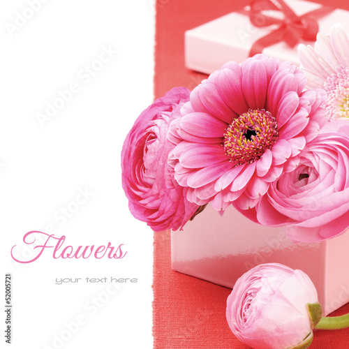 Photo: Pink peonies and gerber flower Pink peonies and gerber flower