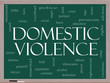 Domestic Violence Word Cloud Concept on a Blackboard