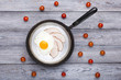 Fried egg and ham breakfast