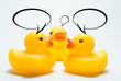 a duck speaking (concept) and dominating