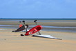 char à voile, plage de normandie