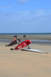 char à voile, plage de normandie