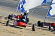 char à voile, plage de normandie