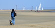 char à voile, plage de normandie
