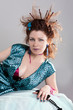 Fashion portrait of a redhaired woman. Hairstyle
