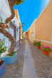 Greece Syros island architecture inside main capitol with view o