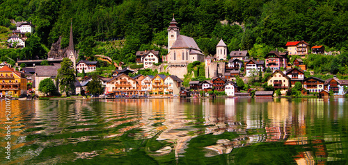Photo: Panaramic view of the village of Hallstatt, Austria Panaramic view of the village of Hallstatt, Austria