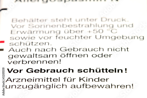 Photo: Vor Gebrauch schütteln Vor Gebrauch schütteln