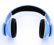 Blue headphone on a white background