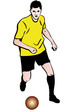 sketch athlete football player with the ball
