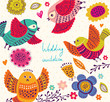 Vektor: Cute birds. Greeting card Cute birds. Greeting card