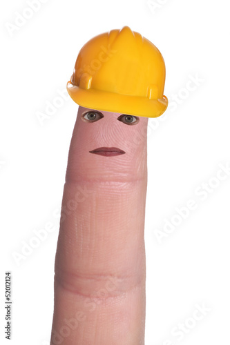 Photo: Finger mit Schutzhelm Finger mit Schutzhelm