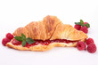 croissant and raspberries