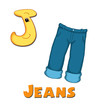 alfabeto, jeans