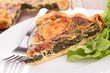 slice of spinach quiche