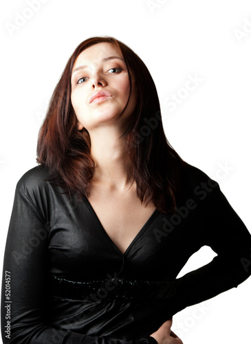 Photo: Portrait of a beautiful girl in a black dress Portrait of a beautiful girl in a black dress