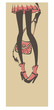 Vector: funny image of girl lefs and fashionable bag funny image of girl lefs and fashionable bag