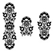 Folk embroidery - floral traditional polish in black and white