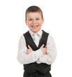boy in a suit on white