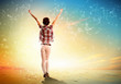 Photo: Girl meets backlit dawn Girl meets backlit dawn