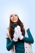 Young woman wearing warm sweater
