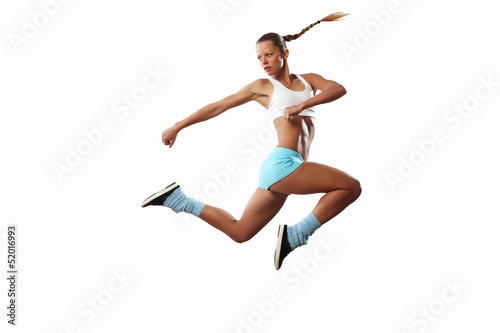 Photo: Image of sport woman jumping Image of sport woman jumping
