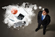 Image of businessman top view