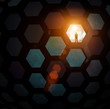 Illustration: Silhouette of businessman in tunnel Silhouette of businessman in tunnel
