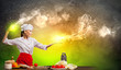 Photo: Asian female cooking with magic Asian female cooking with magic