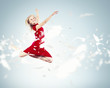 Young girl floating