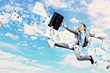 Photo: Image of jumping businessman Image of jumping businessman
