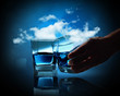 Photo: Two glasses of blue liquid Two glasses of blue liquid
