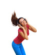 Happy smiling girl dancing