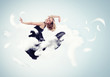 Young girl floating