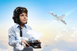 Foto: Little boy in pilot's hat Little boy in pilot's hat