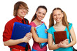 Happy student with books