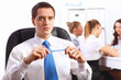 Young businessmen working in the office
