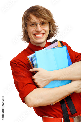Photo: Happy student with books Happy student with books
